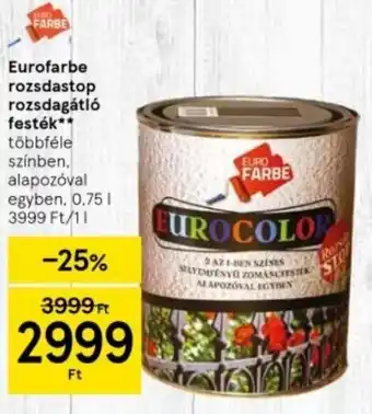 Tesco Eurofarbe rozsdastop rozsdagátló festék 0.75l ajánlat