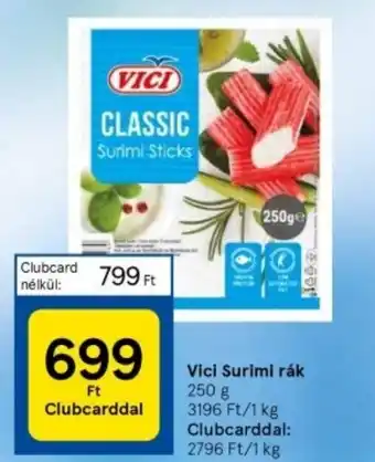 Tesco Vici Surimi rák 250 ajánlat