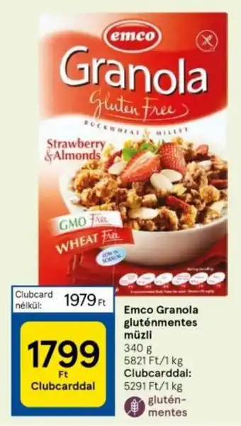 Tesco Emco Granola gluténmentes müzli 340 g ajánlat