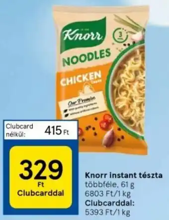 Tesco Knorr instant tészta többféle, 61 g ajánlat