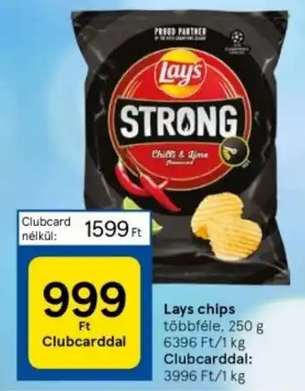 Tesco Lays chips többféle, 250 g ajánlat