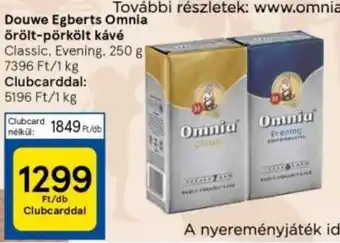 Tesco Douwe Egberts Omnia örölt-pörkölt kávé Classic, Evening, 250g ajánlat