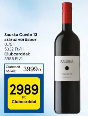 Tesco Sauska Cuvée 13 száraz vörösbor 0.75l ajánlat