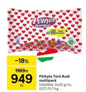 Tesco Pöttyös Túró Rudi multipack többféle, 6x30 g/cs ajánlat