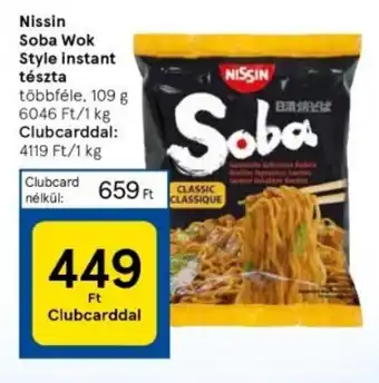 Tesco Nissin Soba Wok Style instant tészta 109g ajánlat