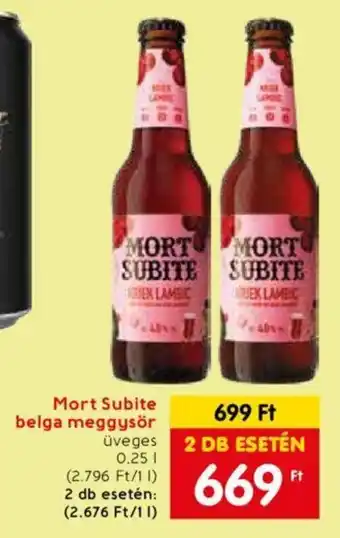 Spar Mort Subite belga meggysör 0.25l ajánlat