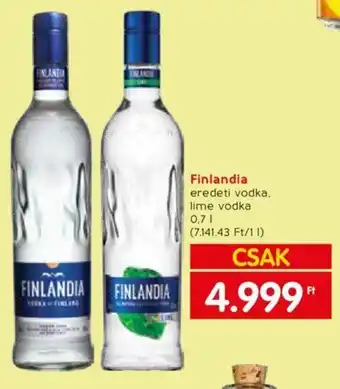 Spar Finlandia eredeti vodka. lime vodka 0.7l ajánlat