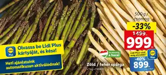 Lidl Zöld / fehér spárga 500g/ csomag ajánlat