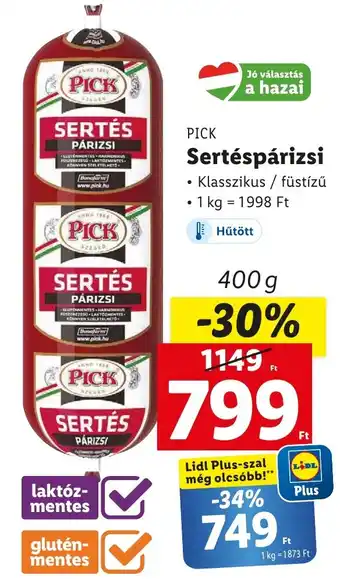 Lidl PICK Sertéspárizsi 400g ajánlat