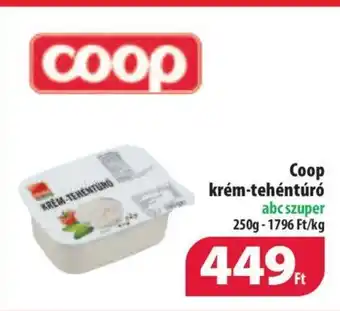 Coop Coop krém-tehéntúró abc szuper 250g ajánlat