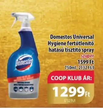 Coop Domestos Universal Hygiene fertőtlenítő hatású tisztító spray 750ml ajánlat