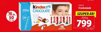 Lidl KINDER Csokoládé 200g ajánlat