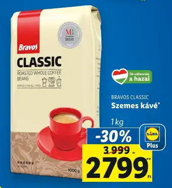 Lidl BRAVOS CLASSIC Szemes kávé 1kg ajánlat