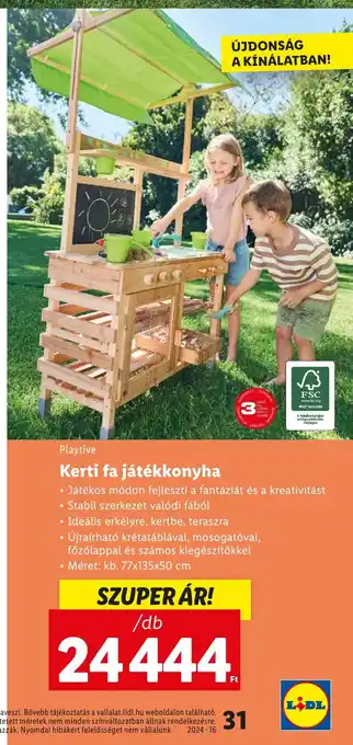 Lidl Playtive Kerti fa játékkonyha 1db ajánlat