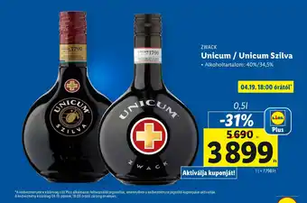 Lidl ZWACK Unicum / Unicum Szilva 0,5l ajánlat