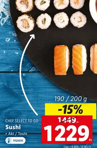 Lidl CHEF SELECT TO GO Sushi 190/200g ajánlat