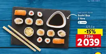 Lidl CHEF SELECT TO GO Sushi Box 2 före 323,5g ajánlat