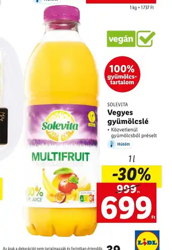 Lidl SOLEVITA Vegyes gyümölcslé 1l ajánlat