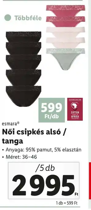Lidl EsmaraⓇ Női csipkés alsó / tanga 5db ajánlat