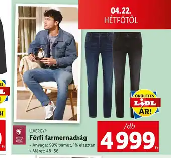 Lidl LIVERGYⓇ Férfi farmernadrág 1db ajánlat