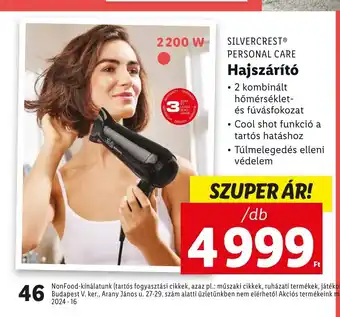 Lidl SILVERCREST® PERSONAL CARE Hajszárító ajánlat