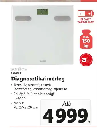 Lidl Sanitas Diagnosztikai mérleg ajánlat