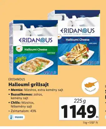 Lidl ERIDANOUS Halloumi grillsajt 225g ajánlat