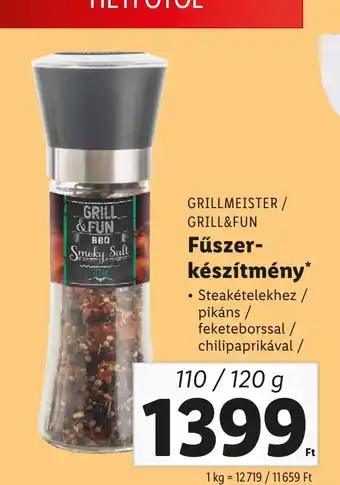 Lidl GRILLMEISTER/ GRILL&FUN Fűszer- készítmény 110/120g ajánlat