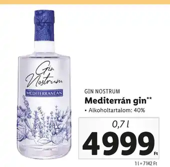Lidl GIN NOSTRUM Mediterrán gin 0,7l ajánlat