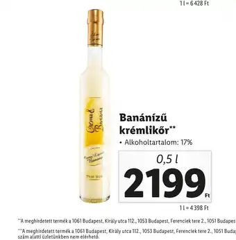 Lidl Banánízű krémlikőr 0,5l ajánlat
