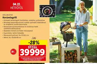 Lidl GRILLMEISTER Kerámiagrill ajánlat