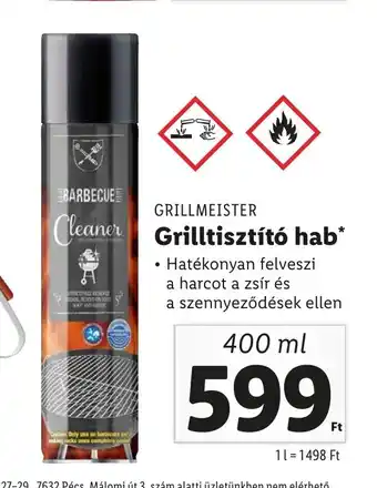 Lidl GRILLMEISTER Grilltisztító hab 400ml ajánlat