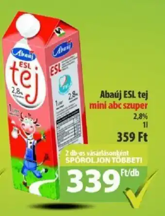Coop Abaúj ESL tej 1l ajánlat