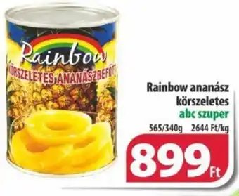 Coop Rainbow ananász körszeletes abc szuper 565/340g ajánlat