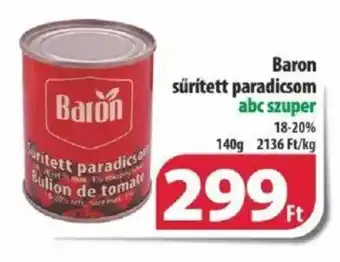 Coop Baron sűrített paradicsom abc szuper 140g ajánlat