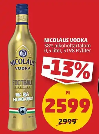 PENNY NICOLAUS VODKA 38% alkoholtartalom 0,5 liter ajánlat