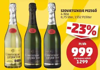 SZOVJETSZKOJE PEZSGŐ 4-féle 0,75 liter