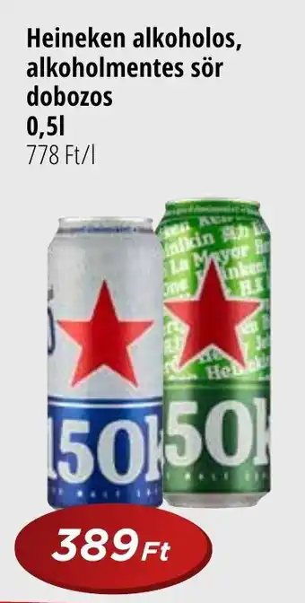 Real Heineken alkoholos, alkoholmentes sör dobozos 0,5l ajánlat