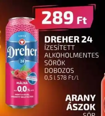 CBA DREHER 24 ÍZESÍTETT ALKOHOLMENTES SÖRÖK DOBOZOS 0.5l ajánlat