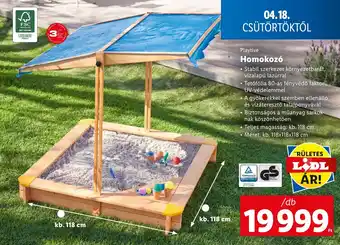 Lidl Playtive Homokozó ajánlat