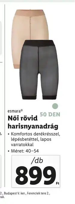 Lidl EsmaraⓇ Női rövid harisnyanadrág 1db ajánlat