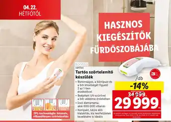Lidl Sanitas Tartós szőrtelenítő készülék ajánlat