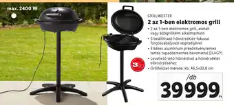 Lidl GRILLMEISTER 2 az 1-ben elektromos grill ajánlat