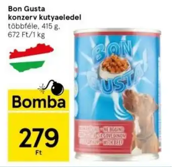 Tesco Bon Gusta konzerv kutyaeledel többféle, 415 g ajánlat