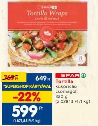 Spar SPAR Tortilla 320g ajánlat