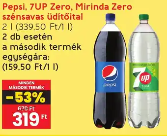 Spar Pepsi, 7UP Zero, Mirinda Zero szénsavas üdítőital 2 szénsavas üdítőital ajánlat