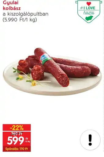 Spar Gyulai kolbász ajánlat