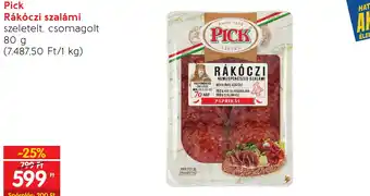 Spar Pick Rákóczi szalámi 80g ajánlat