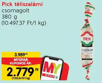 Spar Pick téliszalámi 380g ajánlat