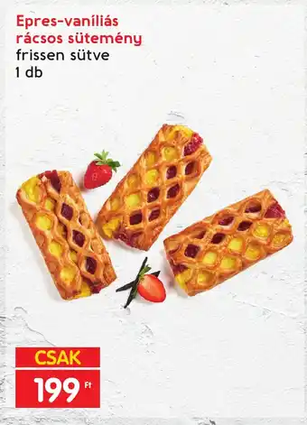 Epres-vaníliás rácsos sütemény frissen sütve 1 db
